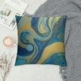 thumbnail image 2 of QZHH Paint Blue Green and Gold Liquid Marbling Ink Marble Abstract Pattern Aqua Nature Stone Turquoise Water Throw Pillow Case Decorative Cushion Cover for Sofa Couch Bed, 2 of 5