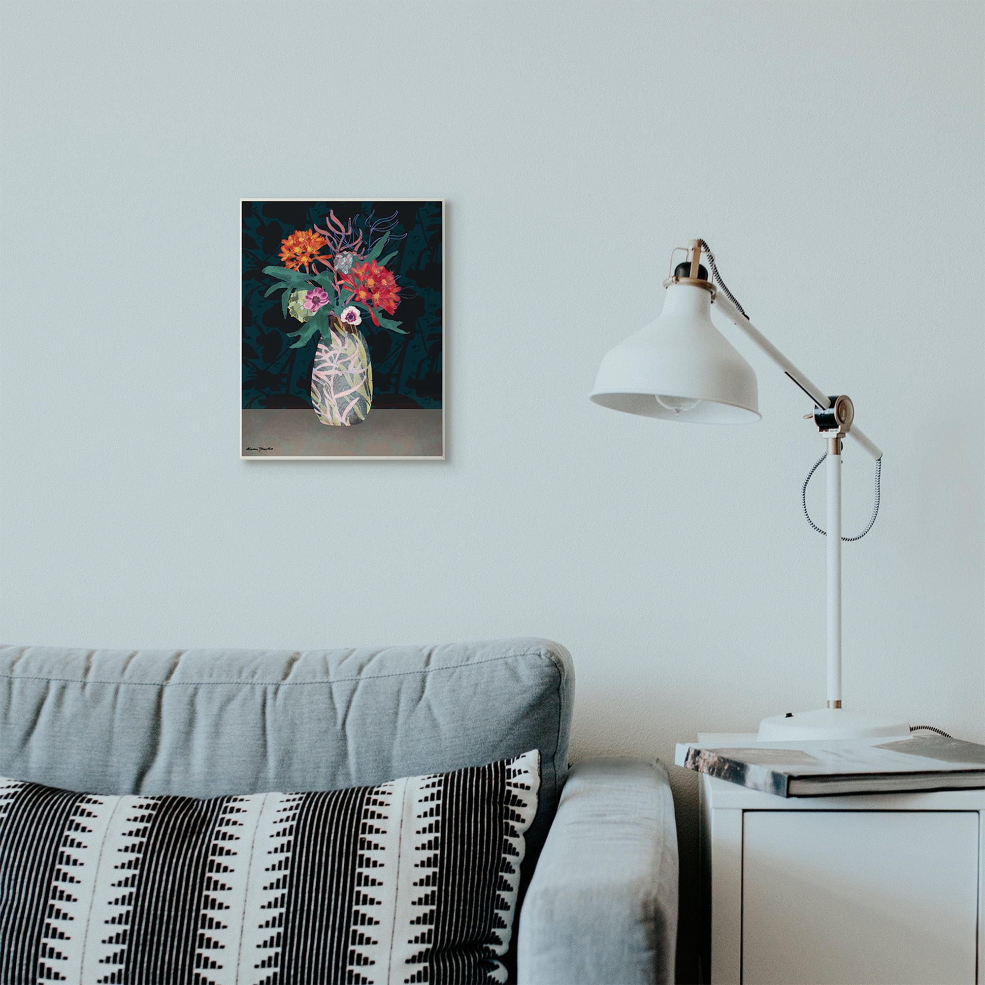 Stupell Industries Flower Vase Pattern Collage Design Wall Plaque by Karen Dreyfus, 10" x 15", Wall Plaque
