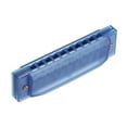thumbnail image 5 of Uxcell Blue Clearly Colorful Translucent Harmonica 10 Holes ABS Harp Mouth with Box, 5 of 6