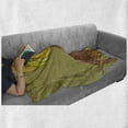 thumbnail image 6 of African Soft Flannel Fleece Throw Blanket, Native Fashion Lady Portrait Dress Earring Turban Make Hand Drawn Illustration, Cozy Plush for Indoor and Outdoor Use, 60" x 80", Multicolor, by Ambesonne, 6 of 6