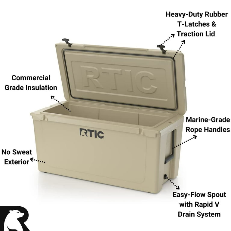 RTIC 145 QT Hard Sided Cooler, Tan