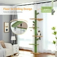 thumbnail image 2 of Pefilos Adjustable Height 95"-108" Cactus Cat Tree with Sisal Covered Scratching Post, Hammock, Floor to Ceiling Cat Tree Tower, Green, 2 of 12