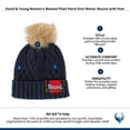 thumbnail image 3 of David & Young  Blessed Plaid Patch Knit Winter Beanie with Pom (Women), 3 of 3