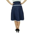 thumbnail image 5 of Bimba Women Knee Length Denim Skirt With Lace Detail Casual Chic A-Line Skirts, 5 of 9