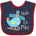 thumbnail image 3 of Inktastic Little Co-pilot Cute Helicopter Boys or Girls Baby Bib, 3 of 4