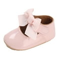 thumbnail image 3 of Quealent Baby Mary Jane Flats for Girls with Bowknot Cotton Anti Skid Sole Infant First Walker Princess Dress Crib Wedding Shoes Pink for Size 11, 3 of 9