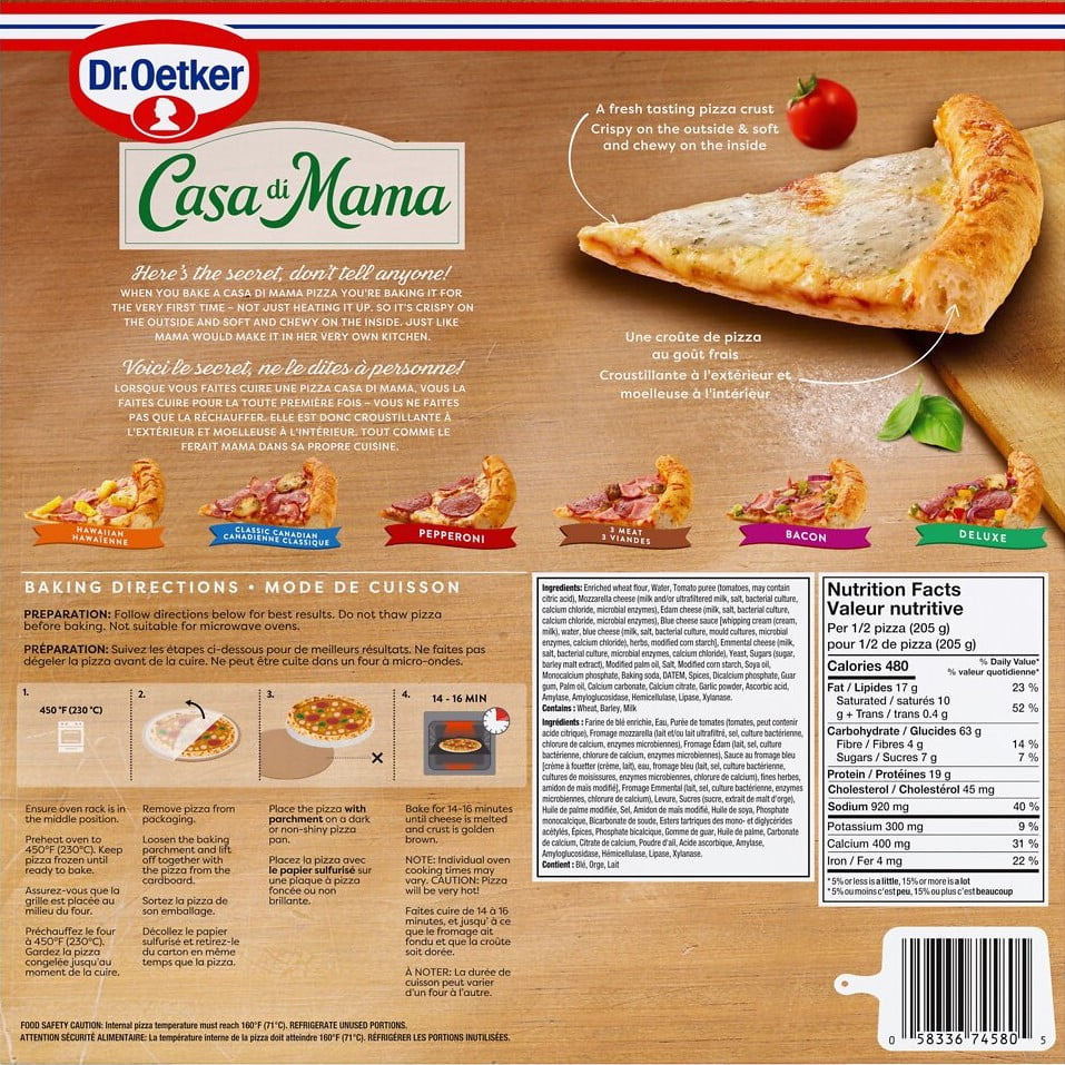 Dr. Oetker Casa Di Mama 4 Cheese Pizza, 410g