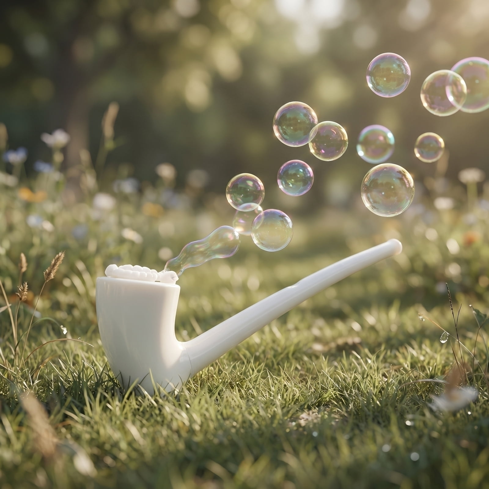 Classic Bubble Pipe Blower Novelty Retro Style Liquid Dipping Wand for Party Favors and Outdoor Fun Brown