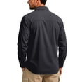 thumbnail image 4 of Havenx Fishing Shirts for Men Long Sleeve Button Down Upf 50+ Shirt with Zipper Pockets Sun Protection Dress Summer Travel Work Hiking Fishing Cooling Clothes,Black M, 4 of 6