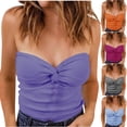 thumbnail image 1 of Qtocio Ribbed Knit Tops for Women Strapless Sleeveless Tube Top Solid Color Casual Basic Soft Tee Shirts, 1 of 5