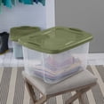 thumbnail image 5 of (2 pack) Plastic Storage Bin, Full-Grip Handles, Green, 5 of 6