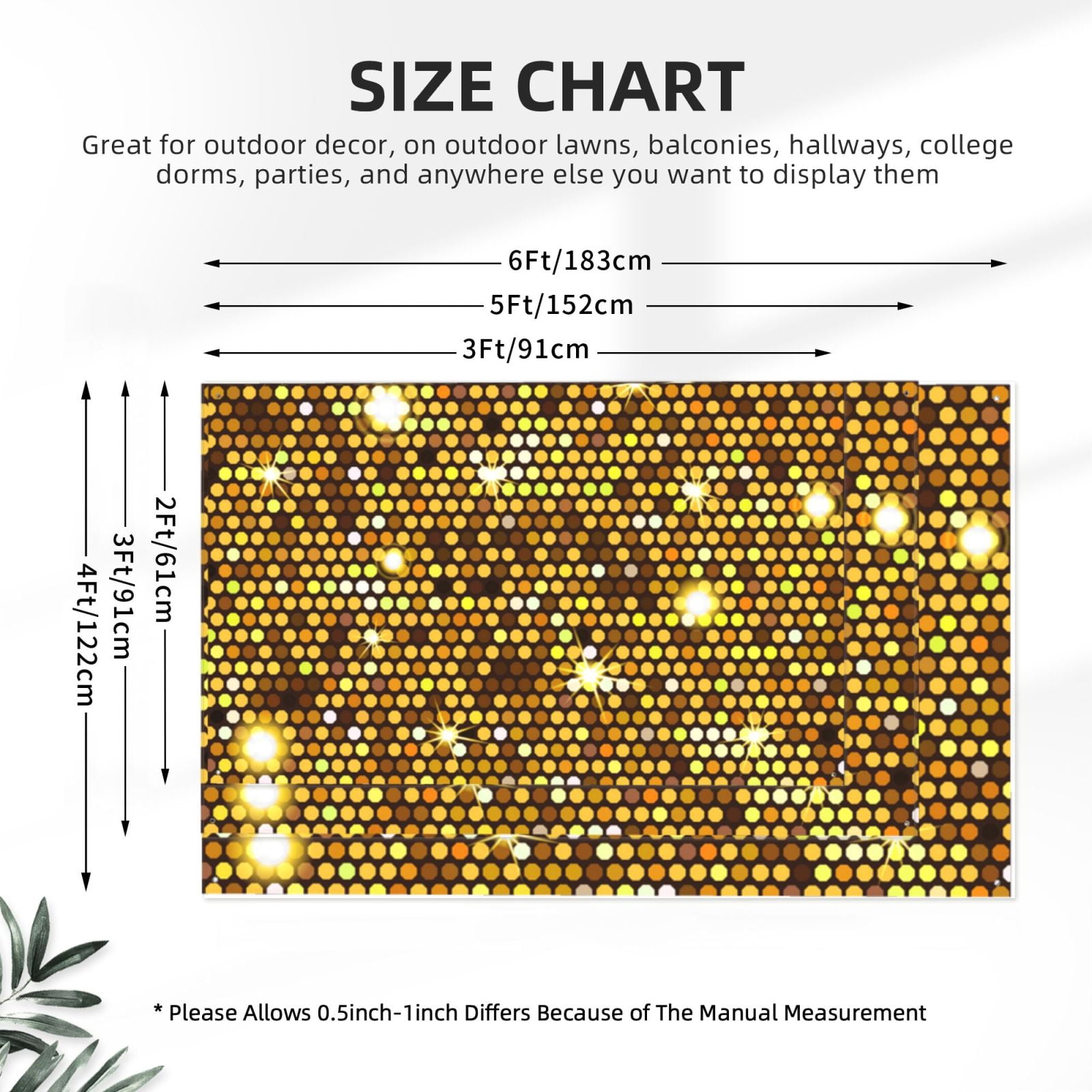 Gold Pattern Of Hexagons Four Hole Decorated Banner Flag for Garden Yard Home Decoration Indoor Outdoor 4x6 Ft