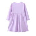 thumbnail image 2 of HWJAD 2-7 Years Kids Girl's Dresses Cotton Jersey Long Sleeve Button Swing A-Line Cute Dinosaur Midi Casual Polk Dot Dress, 2 of 7