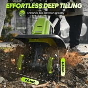 Saker 22V Cordless Tiller Cultivator with Telescopic Handle, 360RPM Electric Garden Tiller with 2*2000mAh Battery, 9-Inch Tilling Width for Gardening Weeding Soil Cultivation