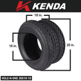 thumbnail image 2 of Kenda Hole-N-1 20x10-10 Golf Cart Tire & Matte Black Wheel with Keychain 2 Pack, 2 of 6