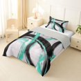 thumbnail image 2 of Homewish Spiral Lines Twin Comforter Sets,Modern Aesthetic Bedding Set,Green Black,Light Gray Reversible,2 Pieces,1 Comforter and 1 Pillowcase, 2 of 7