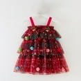 thumbnail image 2 of TEAJOPSUU Toddler Grils Christmas Tutu Dress Sleeveless Layered Tulle Dress Little Girl Princess Dresses Tiered formal Party Tulle Dresses,B-Red, 2 of 9