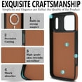 thumbnail image 3 of Case for iPhone 17 Pro, PU Leather + TPU Protective Cover with Detachable Magnetic Card Holder Kickstand, Classic Business Style, Microfiber Lining for iPhone 17 Pro, Brown, 3 of 10