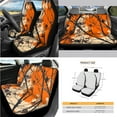 thumbnail image 2 of Yuyamidu Camo Hunting Car Seat Covers Full Set of 14 Orange Wood Steering Wheel Cover Seat Belt Pad Cover Waste Bin Rear View Mirror Cover Coasters Armrest Cover Handbrake Cover Set Car Decor, 2 of 7