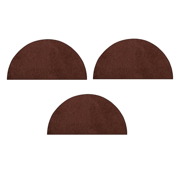 Furnish My Place Modern Plush Solid Chocolate Color Rug - Pets and Kids Friendly Rug, Indoor/Outdoor Mat, Area Rugs Great for Kids, Pets, Living Room, Made in USA, 18" x 36" Half Round - Set of 3