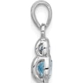thumbnail image 2 of Sterling Silver Rhodium-Plated Polished Swiss Blue Topaz Pendant (Width 6.6) (Length 17.3) - Jbsp, 2 of 5