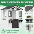 thumbnail image 5 of Accreate Cedar Wooden Kids Playhouse, Play Kitchen Included, Durable Vinyl Roof, Outdoor Wooden Adventure Cottage For Backyard, Fun Playhouse For Toddlers And Children, 5 of 8