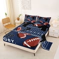 thumbnail image 2 of Castle Fairy Eat Sleep Football King Sheets 4pcs, Rugby Court Bedding, Navy Brown,1 Fitted Sheet, 1 Flat Sheet and 2 Pillowcases, 2 of 6