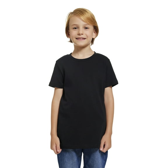 Supasoft Apparel Kids Boy Girl Shirt for Youth - S M L XL Crewneck Tee - Blank Boys Girls Shirts Short Sleeve Cotton Tshirts