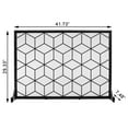 thumbnail image 3 of Vanity Art Iron Fireplace Screen | Heavy-Duty and Heat-Resistant Indoor Single Panel Geometric Pattern Iron Fireplace Screen with 29.33-inch Height, Black, MLT3022FP-BK, 3 of 7