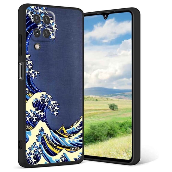 Compatible with Samsung Galaxy A42 Phone Case, Japanese-Kanagawa-Great-Wave-Aesthetic-Abstract-Art-Cute15 Case Men Women, Flexible Silicone Shockproof Case for Samsung Galaxy A42