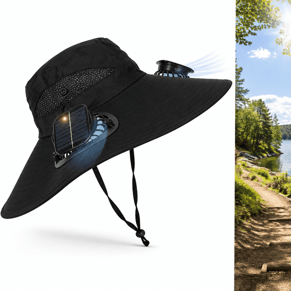 Solar-Powered Dual Fan Sunshade Hat,USB Rechargeable,Adjustable Straps,Cool And Breathable,High Airflow,Extended Runtime Guarantee,Suitable for Various Outdoor Activities