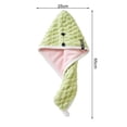 thumbnail image 6 of Naierhg Dry Hair Hat Quick-Dry Absorbent Hair Towel Hat Exquisite Hemming Durable Adjustable Hair Towel for Home Green, 6 of 8
