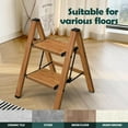 thumbnail image 5 of 2 Step Ladder,Aluminum Lightweight Folding 2 Step Stool with Anti-Slip Wide Pedal, 330lbs Capacity Step Ladder for Household,Kitchen,Office - Woodgrain, 5 of 16