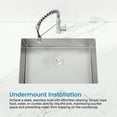 thumbnail image 3 of Acpouw Stainless Steel Kitchen Sink, 30″x19″ Drop In Single Bowl, Undermount Handmade Sink in Brushed Nickel, with US Standard Drain and Hook, LS-SSBR05, 3 of 6