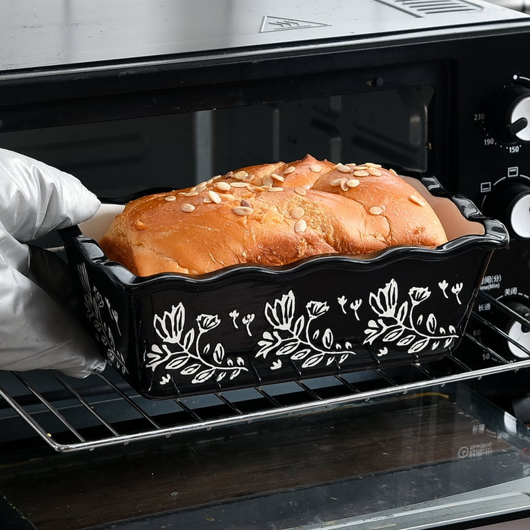 Wisenvoy Ceramic Loaf Pan, Nonstick Black Porcelain Baking Bread
