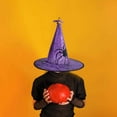 thumbnail image 3 of Hwkond Halloween Witch Hats, Halloween Hat Children Adult Party Dance Up Witch Hat,Purple, 3 of 7
