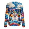 thumbnail image 7 of asdoklhq Christmas Fall Sweaters for Women Womens' Christmas Santa Claus Printed Shoulder Length Long Sleeved Round Neck Top/shirt Multicolor 2X, 7 of 7