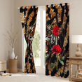 thumbnail image 3 of Feelyou 3D Brown Tiger Blackout Curtains Set of 2 (52x84 Each) for Teen, Romantic Red Flower Window Curtains, Fashion Stripes Print Curtains and Drapes, Living Room Curtains Decor, 3 of 6