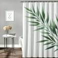 thumbnail image 2 of WERPE Durable and Washable Waterproof Shower Curtain, Sage Green, Minimalist Eucalyptus Leaves Pictures, Multiple Sizes White, 2 of 7
