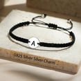 thumbnail image 6 of Initial Bracelets for Women Teen Girls S925 Sterling Silver Letter Initial Adjustable Cute Braided Disc Bracelet for Girls Women Jewelry Gifts, 6 of 6