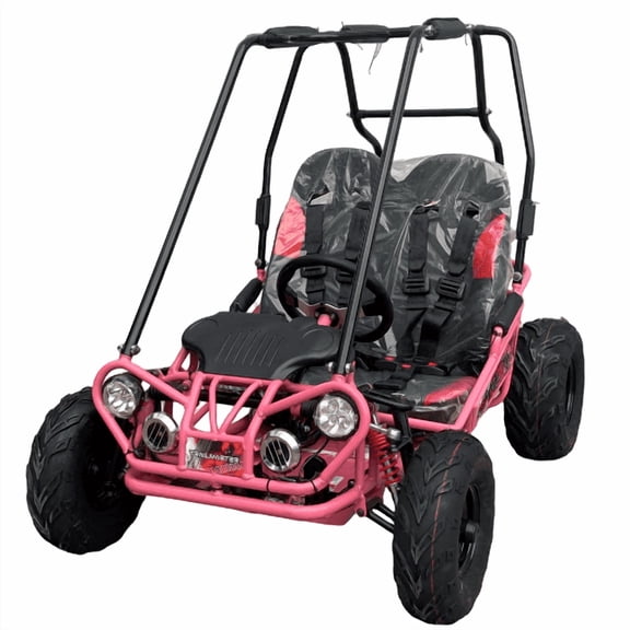 Trailmaster Mini XRX/R  Go Kart with Reverse Top of The line. Age up to 10 Years Old Pedals and Seats Adjust. with Assembled Version Now! (Pre-Assembled, Pink)