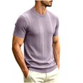 thumbnail image 4 of JTSRKL Mens Ribbed Knit Shirts Crewneck Short Sleeve Breathable Lightweight Tees Textured Summer Casual Daily Comfort Soft Wear Tops, 4 of 8