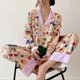 thumbnail image 1 of Pijamas con estampado de tulipanes para mujer, primavera y otoño, nuevo estilo perezoso, elegante, para el hogar, pijamas de satén de seda, ropa de dormir femenina, 1 of 6