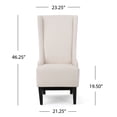 thumbnail image 6 of Noble House Ivette Contemporary Fabric Dining Chair, Beige, Matte Black, 6 of 13