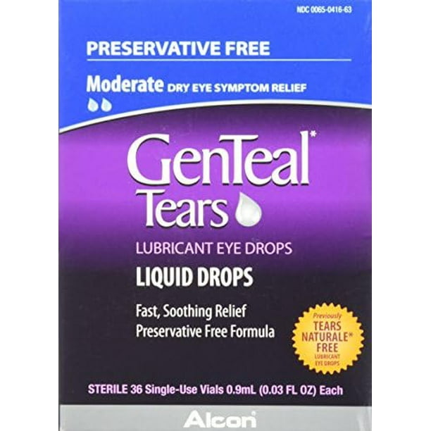 Genteal Tears Lubricant Eye Drops, Moderate Liquid Drops, 36 Sterile