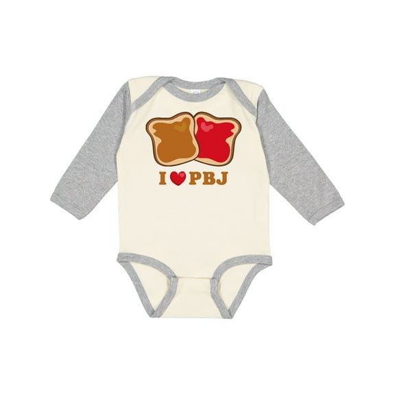 Inktastic I Love Pbj 2 Boys or Girls Long Sleeve Baby Bodysuit