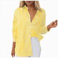 thumbnail image 3 of kaprioy Womens Button Down Shirts Striped Classic Long Sleeve Collared Office Work Blouses Tops with Pocket Lapel Button Up Shirt Loose Top, 3 of 5