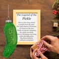 thumbnail image 3 of 4E's Novelty Blown Glass Pickle Ornament - Christmas Pickle Decoration, 4’’ Pickle Ornaments for Christmas Tree & Pickle Ornament in Transparent Green, 3 of 6