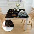 thumbnail image 2 of HAOXIT Halloween Table Cloth Pumpkins Witch Hat Water Resistance , Decorative Table Cover 36*36, 2 of 7