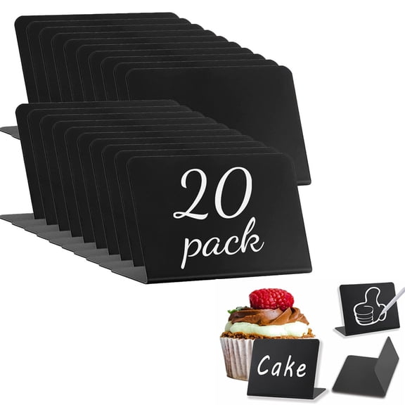 20 Pack Mini Chalkboard Signs - 4"x3" Food & Party Table Signs - Wedding & Bakery